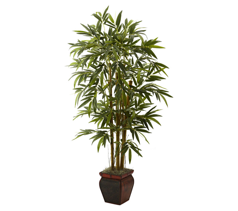 Nearly Natural 5.5' Bamboo w/Decorative Planter — Main view