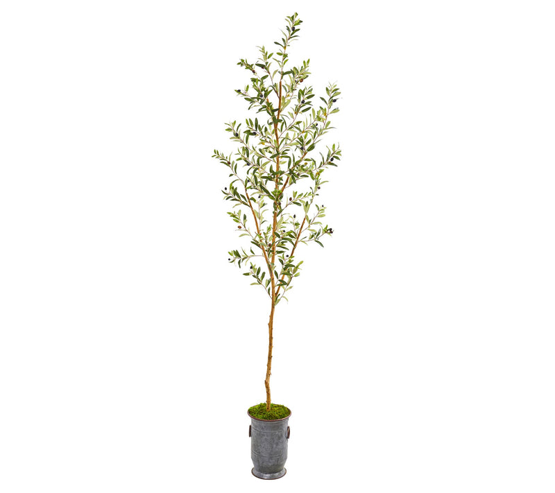 Nearly Natural 7.5' Olive Tree in Decorative Planter — Main view