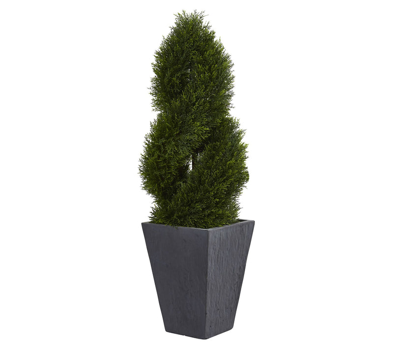 Nearly Natural 4' Cypress Double Spiral TopiaryUV Resistant — Main view