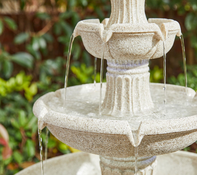 Glitzhome Sand Lighted 3-Tier Terrazzo Outdoorarden Fountain — View 9