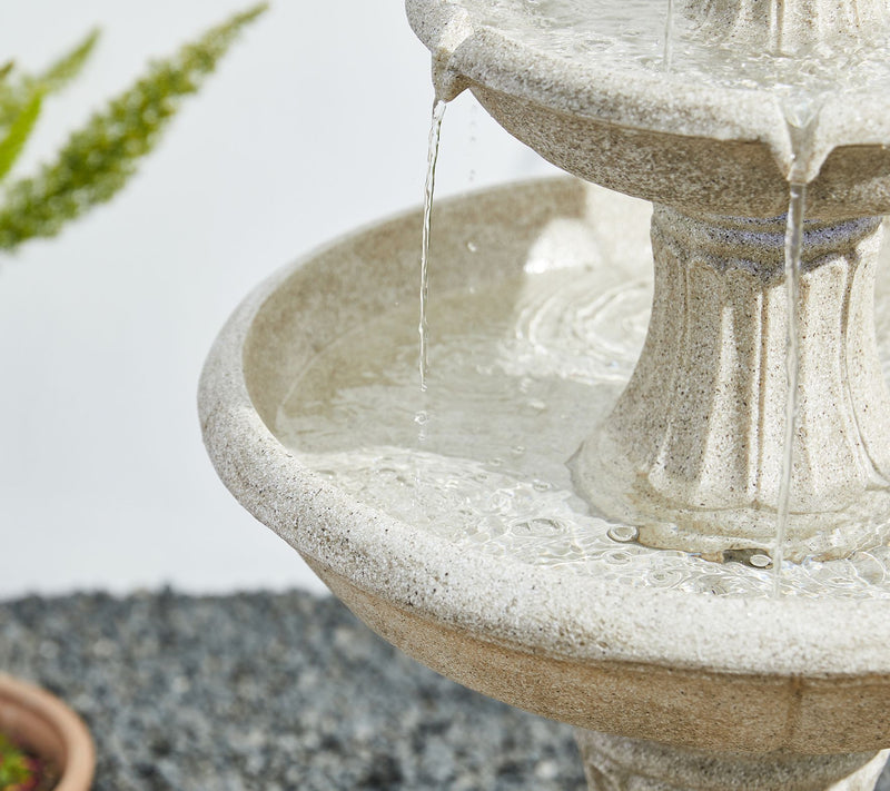 Glitzhome Sand Lighted 3-Tier Terrazzo Outdoorarden Fountain — View 7
