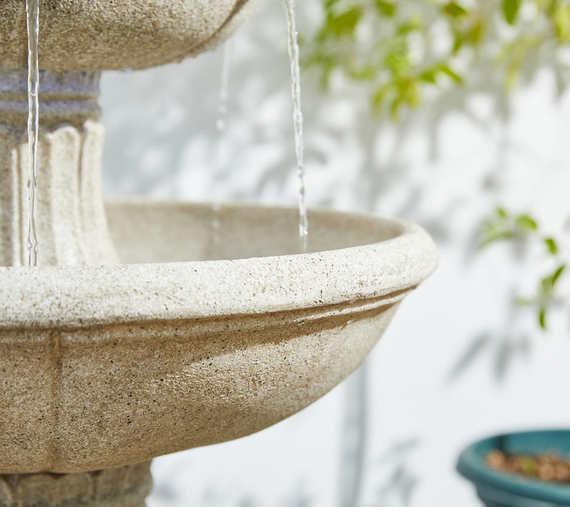 Glitzhome Sand Lighted 3-Tier Terrazzo Outdoorarden Fountain — View 8