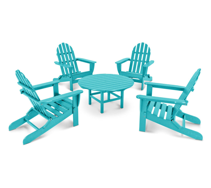 Polywood Classic Folding Adirondack 5-Piece Conversation Group — Main view