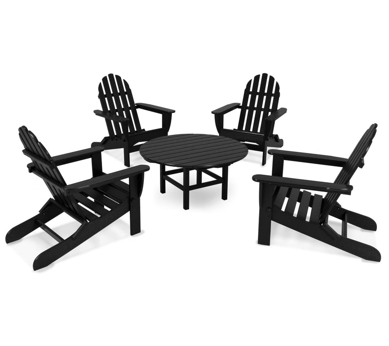 Polywood Classic Folding Adirondack 5-Piece Conversation Group — View 5