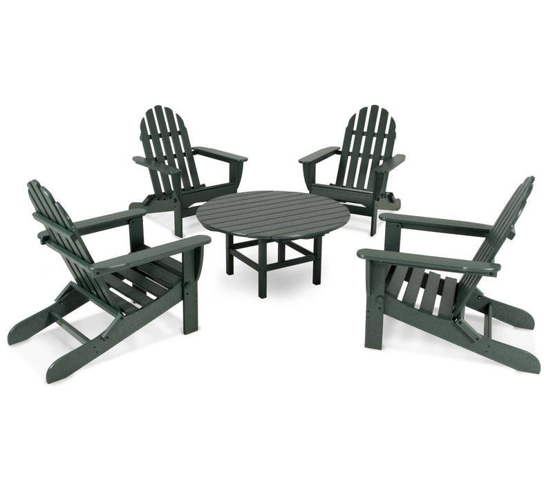 Polywood Classic Folding Adirondack 5-Piece Conversation Group — View 9
