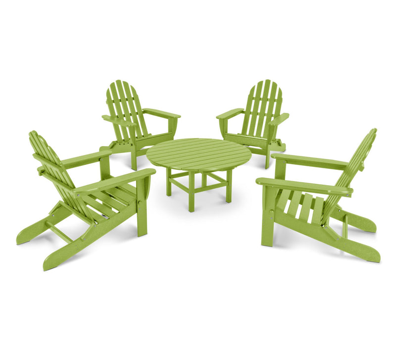 Polywood Classic Folding Adirondack 5-Piece Conversation Group — View 11