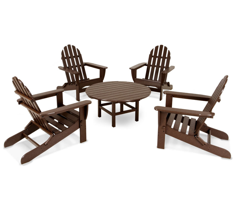 Polywood Classic Folding Adirondack 5-Piece Conversation Group — View 13