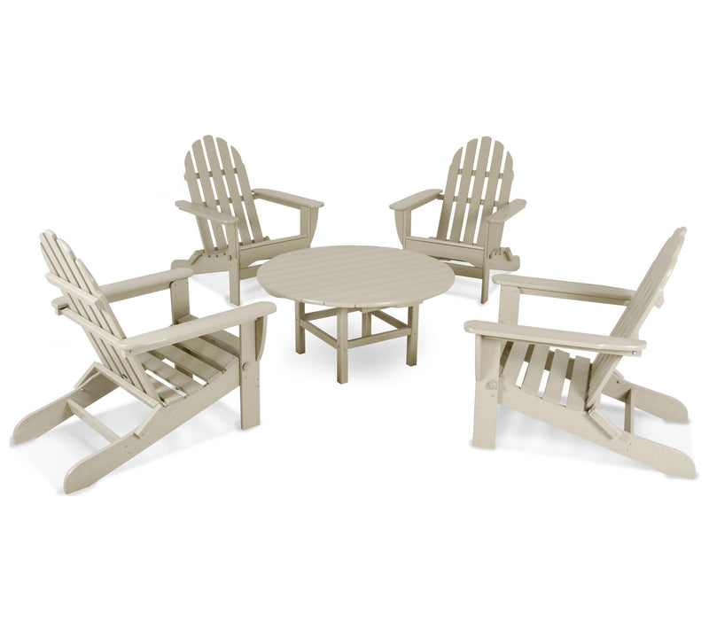 Polywood Classic Folding Adirondack 5-Piece Conversation Group — View 21