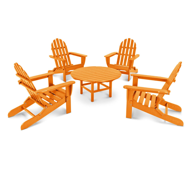 Polywood Classic Folding Adirondack 5-Piece Conversation Group — View 27
