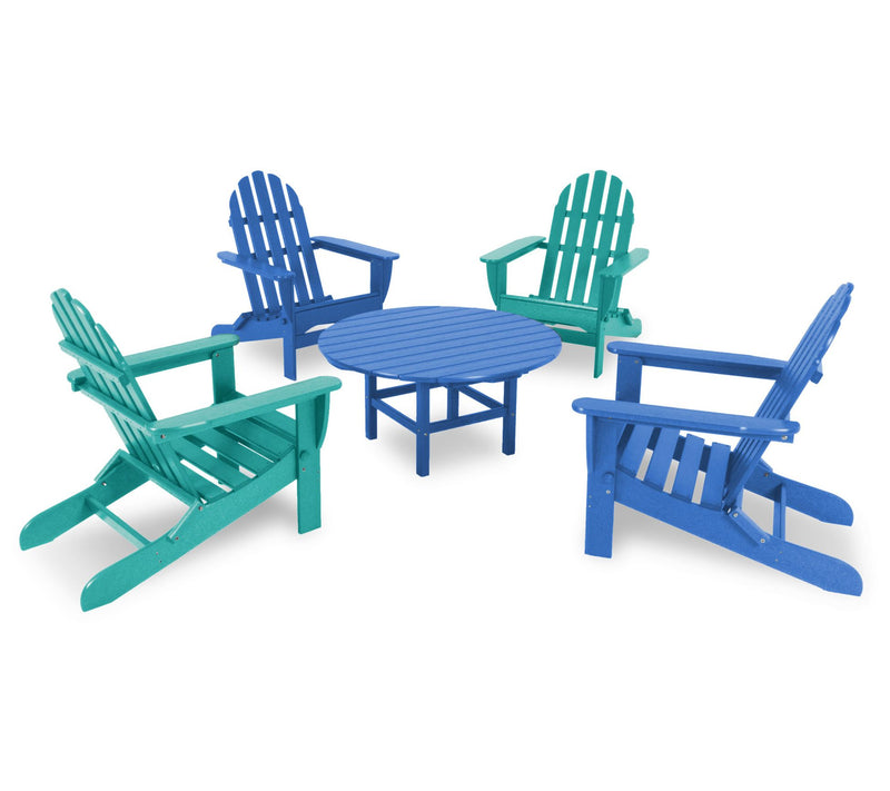 Polywood Classic Folding Adirondack 5-Piece Conversation Group — View 7