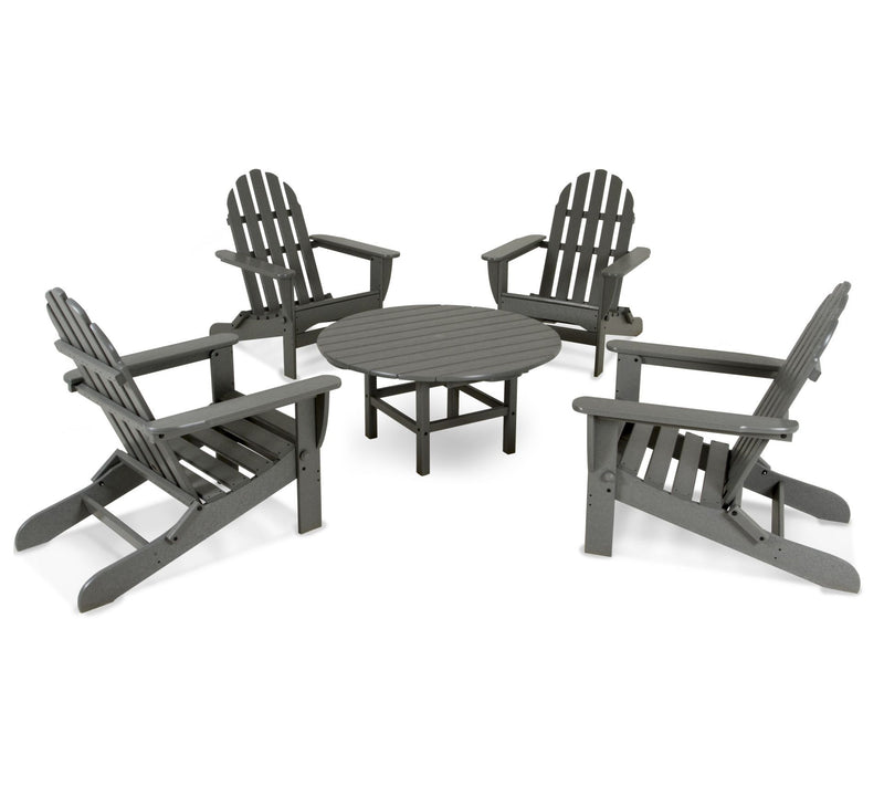 Polywood Classic Folding Adirondack 5-Piece Conversation Group — View 23