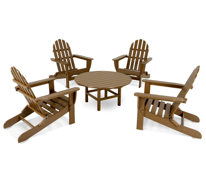 Polywood Classic Folding Adirondack 5-Piece Conversation Group — View 29