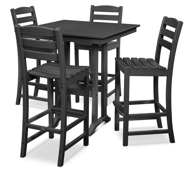 Polywood La Casa Cafe 5-Piece Farmhouse Trestle Bar Set — View 3