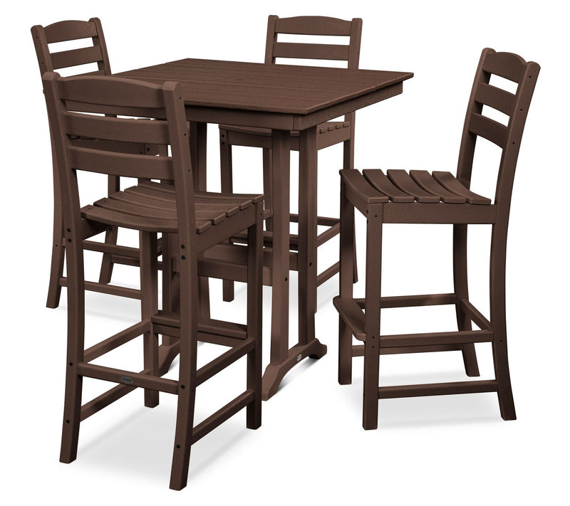 Polywood La Casa Cafe 5-Piece Farmhouse Trestle Bar Set — View 5