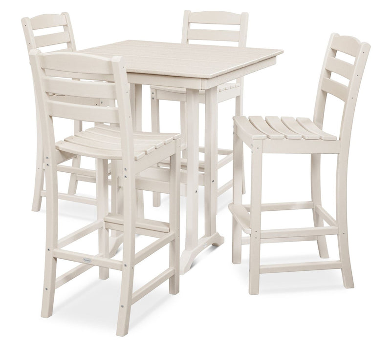 Polywood La Casa Cafe 5-Piece Farmhouse Trestle Bar Set — View 7