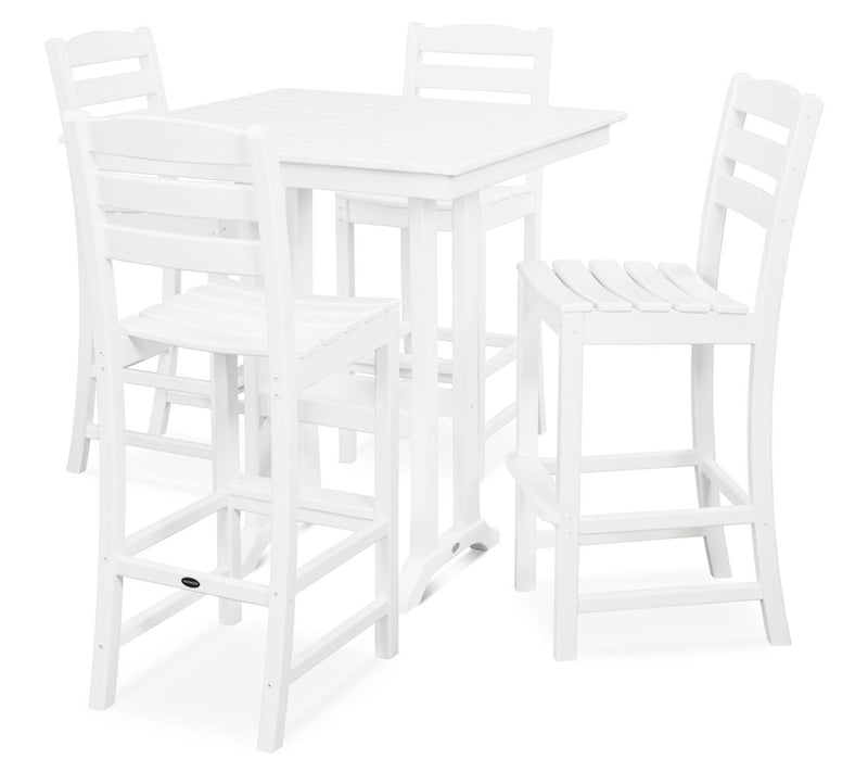 Polywood La Casa Cafe 5-Piece Farmhouse Trestle Bar Set — View 13