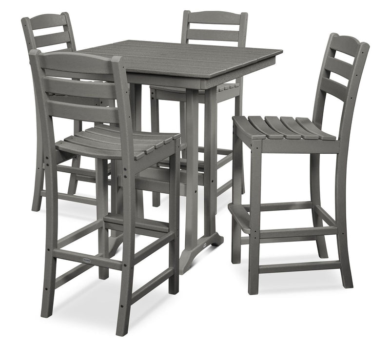 Polywood La Casa Cafe 5-Piece Farmhouse Trestle Bar Set — View 9