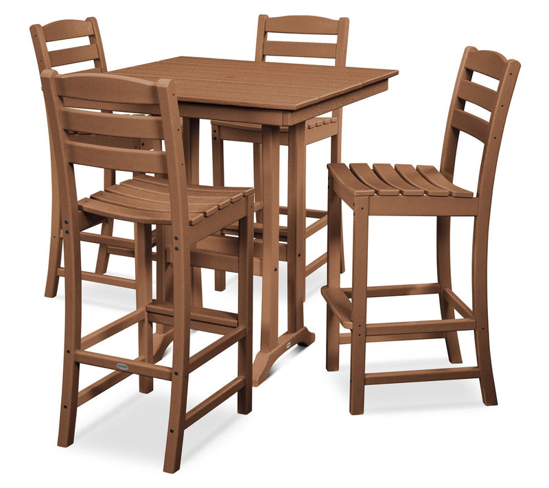 Polywood La Casa Cafe 5-Piece Farmhouse Trestle Bar Set — View 11