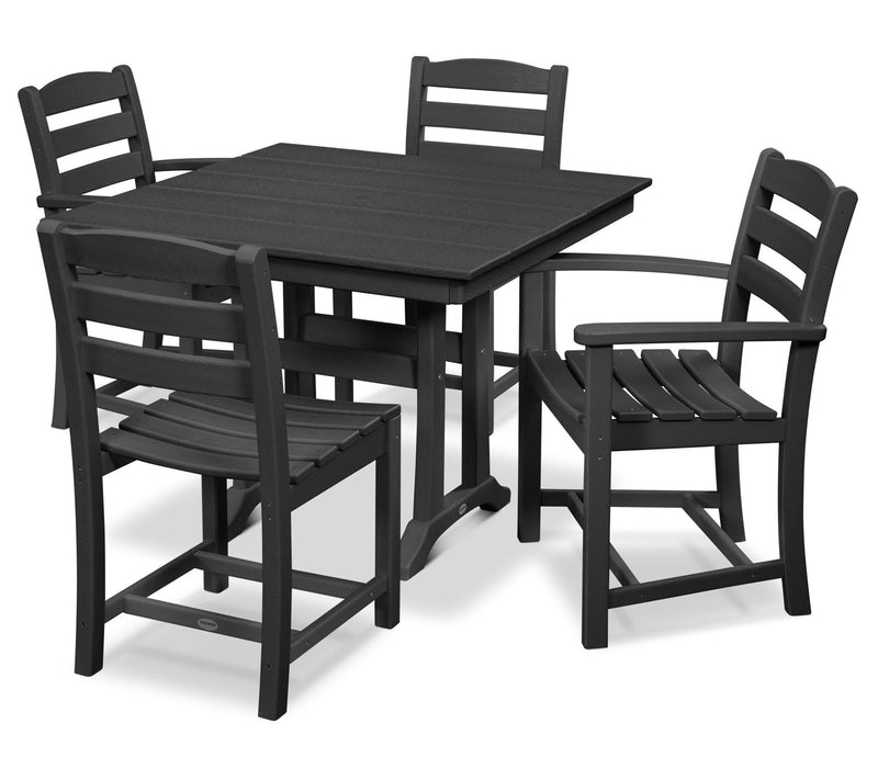 Polywood La Casa Cafe 5-Piece Farmhouse TrestleDining Set — Main view
