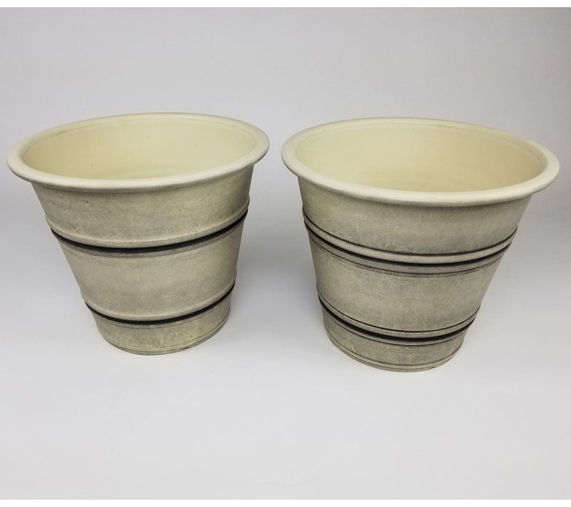 Round Planters Set of 2 Medium - Washed Sandsto ne — Main view