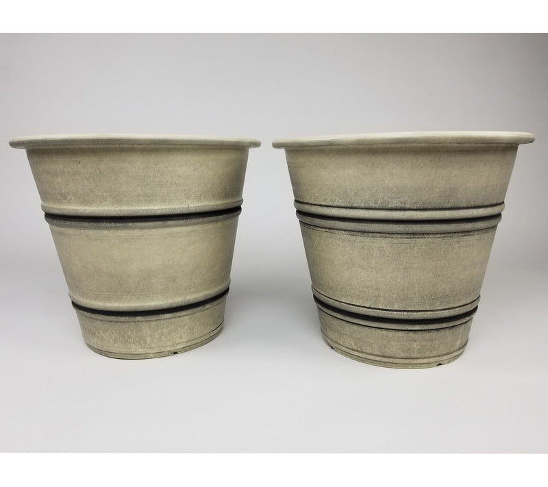 Round Planters Set of 2 Medium - Washed Sandsto ne — View 2