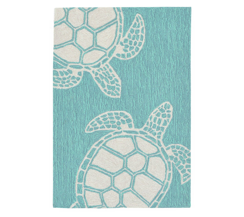 Liora Manne Capri Turtle Indoor-Outdoor Rug Aqua 24" x 36" — View 3