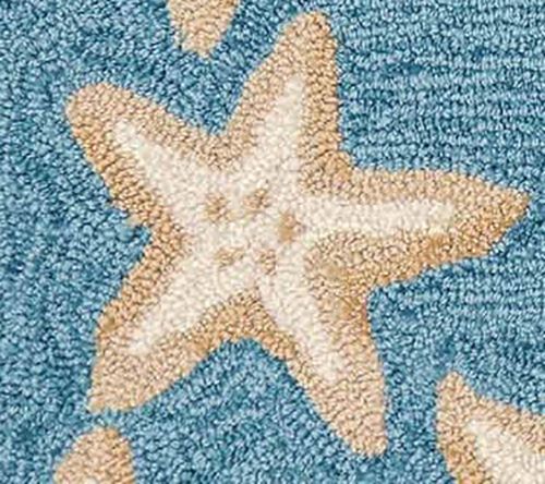 Liora Manne Capri Starfish Border In-Out Rug Aqua 24" x 36" — View 2