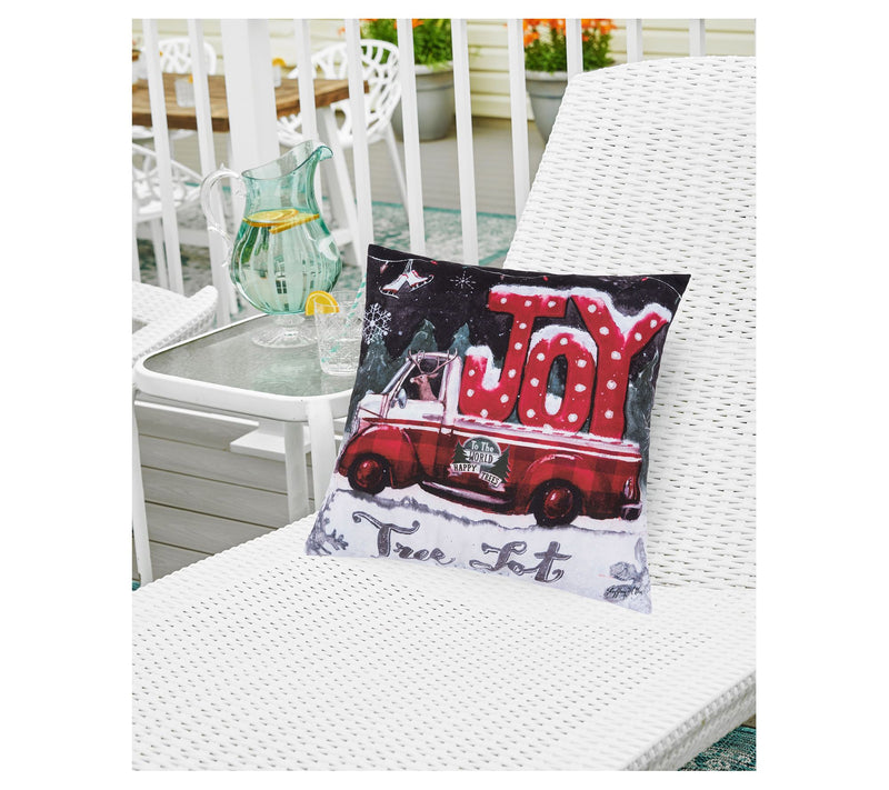18" x 18" Tree Lot Joy Throw Pillow by Valerie — View 4