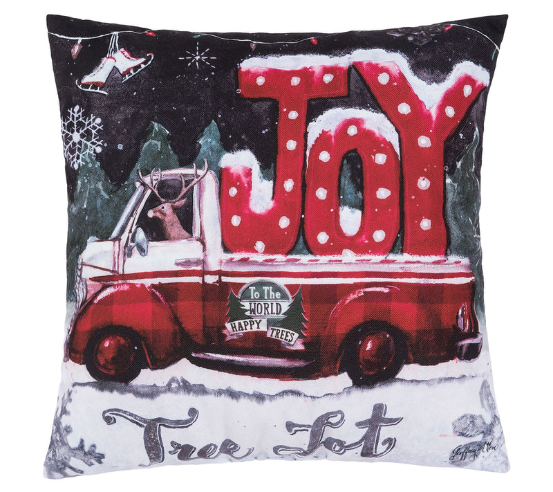 18" x 18" Tree Lot Joy Throw Pillow by Valerie — View 3