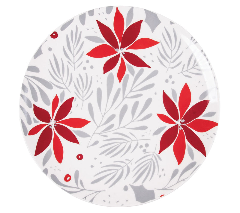 12.5" Poinsettia Christmas Round Platter by Valerie — Main view