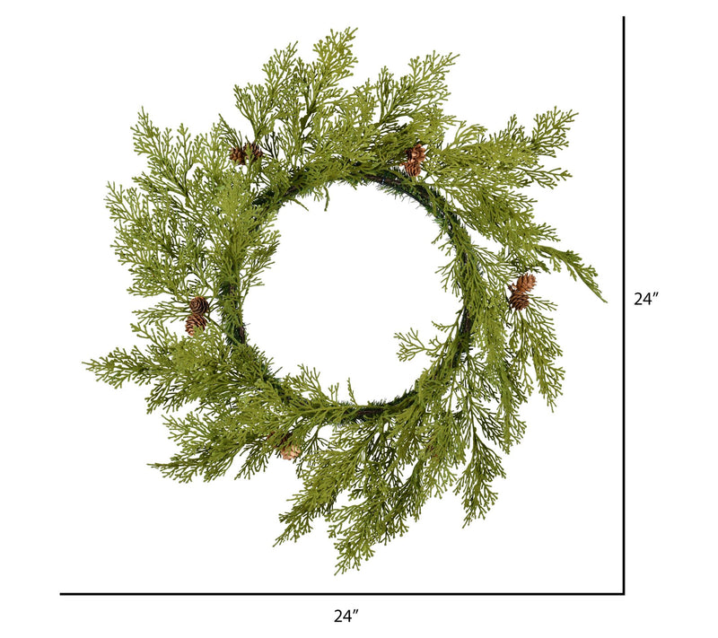 Vickerman 24" Cedar Pinecone Wreath — View 2
