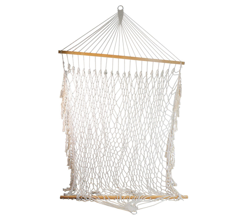 Northlight 74" Lattice Macrame Rope Hammock w/Woden Bars — View 5