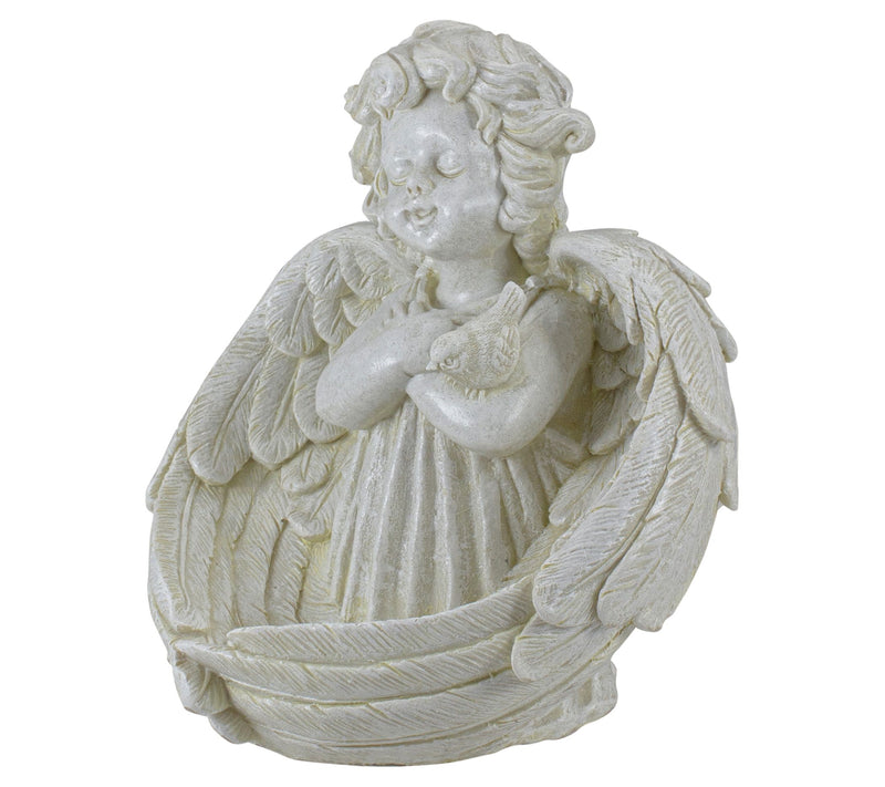 Northlight 9" Cherub Angel Wings Bird Feeder Gaden Statue — View 6