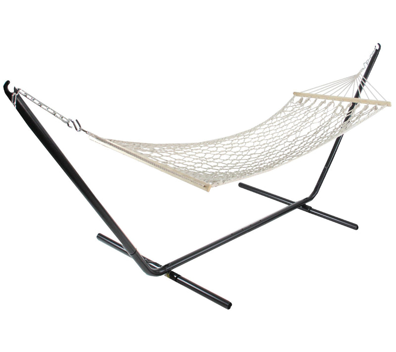 Northlight 78" x 31" Natural Macrame Hammock wih Bars — View 4