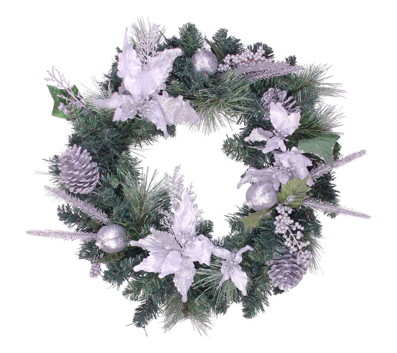 Northlight Silver Sparkle Wreath — Main view