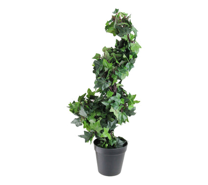 Northlight 1.8' Green & Black Potted Ivy SpiralTopiary Tree