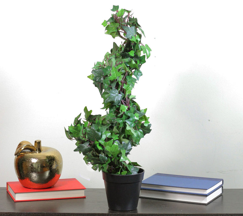 Northlight 1.8' Green & Black Potted Ivy SpiralTopiary Tree — View 4