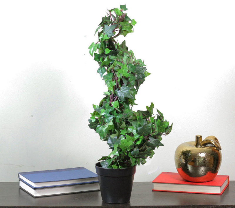 Northlight 1.8' Green & Black Potted Ivy SpiralTopiary Tree — View 5