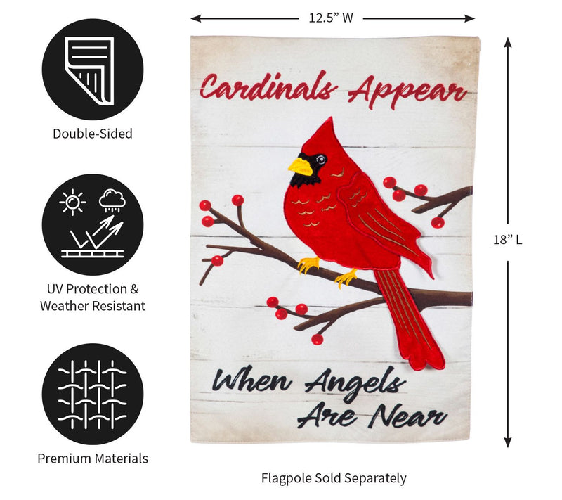 Evergreen When Angels Are Near GardenLinen Flag — View 2