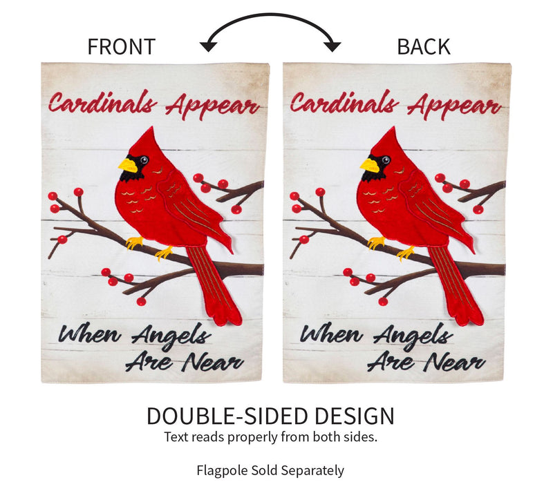 Evergreen When Angels Are Near GardenLinen Flag — View 4