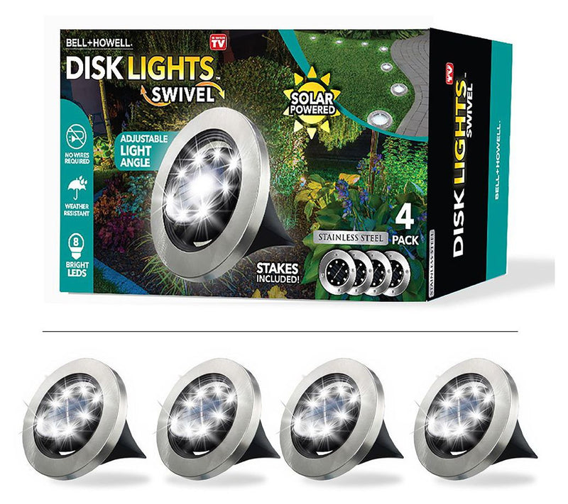 Bell + Howell LED Outdoor Solar Powered Swivelisk Lights 4pk — View 3
