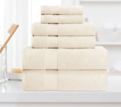 Superior Cotton 6-Piece Solid Zero-Twist Absorbent Towel Set