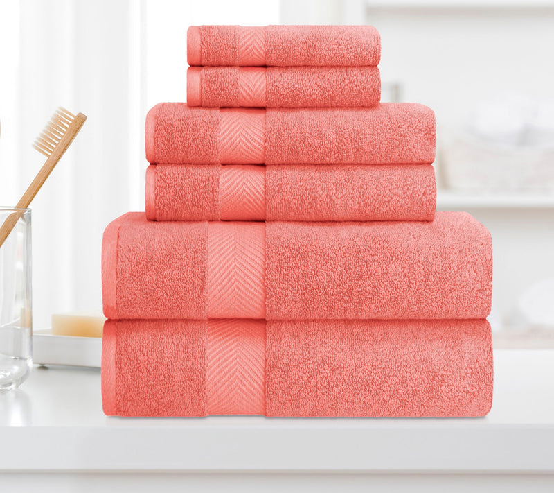 Superior Cotton 6-Piece Solid Zero-Twist Absorbent Towel Set — View 7
