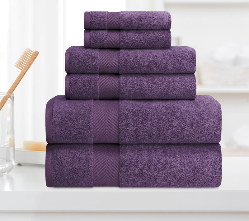 Superior Cotton 6-Piece Solid Zero-Twist Absorbent Towel Set — View 11
