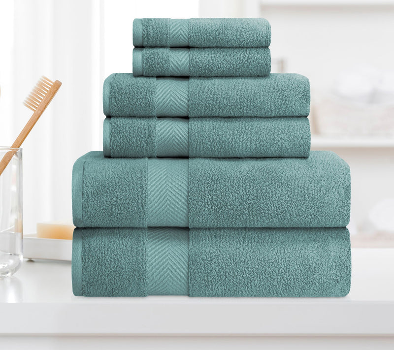 Superior Cotton 6-Piece Solid Zero-Twist Absorbent Towel Set — View 17