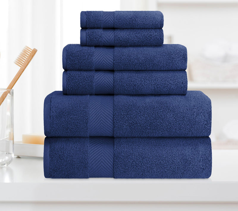 Superior Cotton 6-Piece Solid Zero-Twist Absorbent Towel Set — View 19