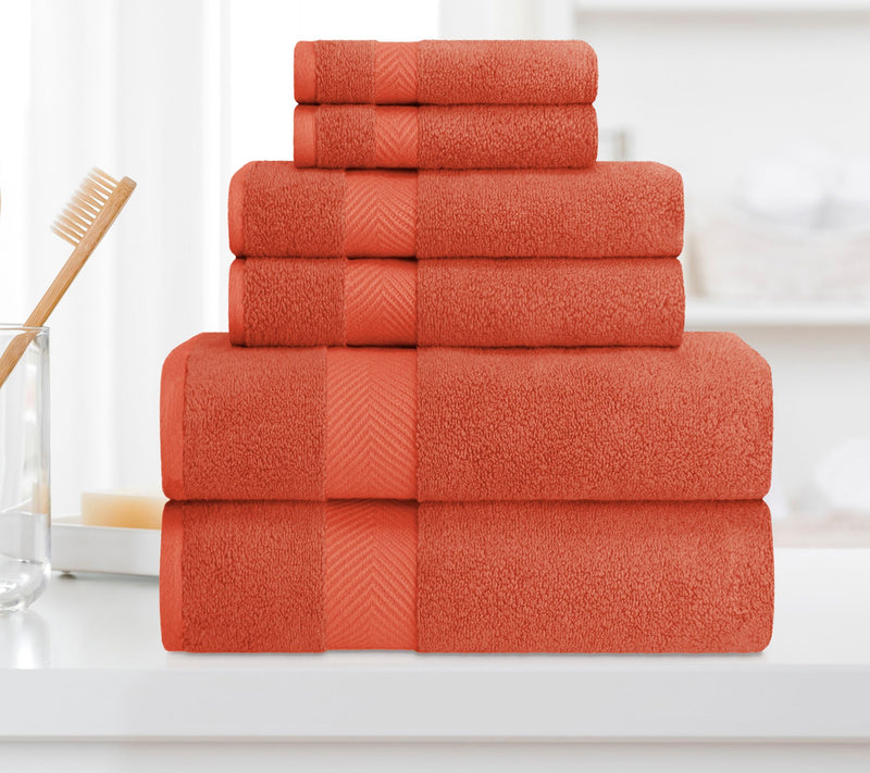 Superior Cotton 6-Piece Solid Zero-Twist Absorbent Towel Set — View 5