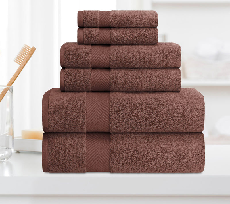 Superior Cotton 6-Piece Solid Zero-Twist Absorbent Towel Set — View 9