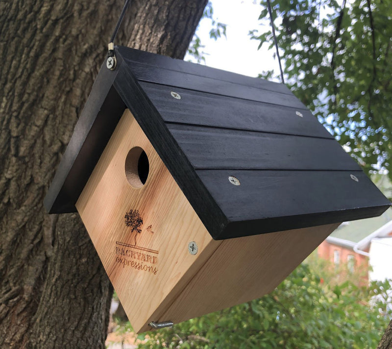 Backyard Expressions Cedar Wood Triangle Birdhouse — View 5