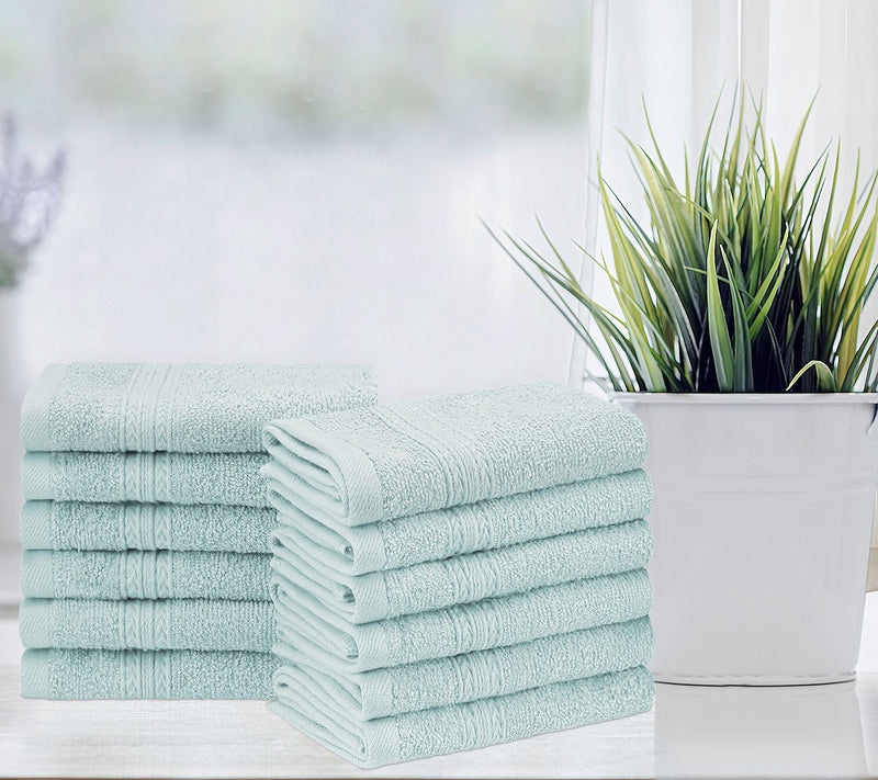 Superior Cotton 12 Piece Solid Absorbent Face Towel Set — View 3